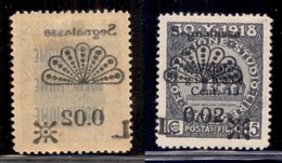 Occupazioni I Guerra Mondiale - Fiume - 1921 - 2 Cent Su 15 (15za) Con Decalco - Gomma Originale (250) - Other & Unclassified
