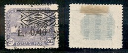 Occupazioni I Guerra Mondiale - Fiume - 1921 - 0.40 Su 80 Cent (21 Varietà) Usato - Soprastampa In Alto A Destra (Segnat - Other & Unclassified