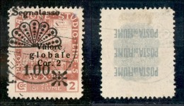 Occupazioni I Guerra Mondiale - Fiume - 1921 - Lire 1,00 Su 2 Corone (35n - Varietà) Con Soprastampa In Alto A Sinistra  - Other & Unclassified