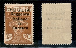 Occupazioni I Guerra Mondiale - Veglia - 1920 - 20 Cent (7) - Gomma Integra (275) - Other & Unclassified