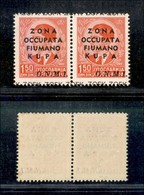 Occupazioni II Guerra Mondiale - Zona Fiumano Kupa - 1941 - 1,50 Din (34+34c) - Coppia - Soprastampa Spostata - Gomma In - Other & Unclassified