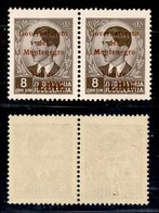 Occupazioni II Guerra Mondiale - Montenegro - 1942 - 8 Din (57+57d) In Coppia - M Grassetto A Destra - Gomma Integra (21 - Other & Unclassified