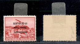 Occupazioni II Guerra Mondiale - Montenegro - 1941 - 2,50 Din (4a-Aerea) Con Soprastampa Capovolta - Gomma Originale Con - Other & Unclassified