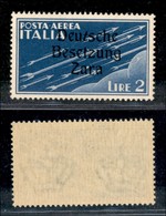 Occupazioni II Guerra Mondiale - Occupazione Tedesca - 1943 - 2 Lire (6za - Aerea) - T Inchiostrato (pos. 21) - Gomma In - Other & Unclassified