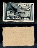 Occupazioni II Guerra Mondiale - Occupazione Tedesca - 1943 - 2 Lire Aeroespresso (9m - Aerea) - Prima A Stretta (pos. 2 - Autres & Non Classés