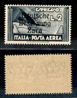 Occupazioni II Guerra Mondiale - Occupazione Tedesca - 1943 - 2 Lire Aeroespresso (9q - Aerea) - Z Con Ricciolo (pos. 16 - Autres & Non Classés