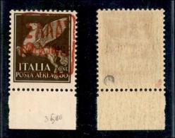 Occupazioni II Guerra Mondiale - Occupazione Tedesca - 1943 - 50 Cent (2 - Aerea) Bordo Foglio - Gomma Originale (260) - Autres & Non Classés