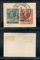 Uffici Postali All'Estero - Costantinopoli - 1908 - 10 (8) + 20 Para (9) Usati Su Frammento (180+) - Autres & Non Classés