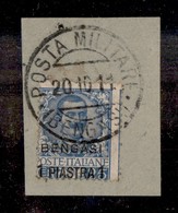 Uffici Postali All'Estero - Bengasi - 1901 - 1 Piastra Su 25 Cent Floreale (1) Usato Su Frammento (20.10.11) - Dentellat - Altri & Non Classificati