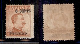 Uffici Postali All'Estero - Pechino - 1918 - 8 Cent Su 20 (23dd) - Valore A Destra - Gomma Parziale - Altri & Non Classificati