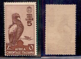 Colonie - Africa Orientale Italiana - 1938 - 5 Lire (9 - Aerea) - Gomma Integra (300) - Other & Unclassified