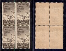 Colonie - Africa Orientale Italiana - 1938 - 2,50 Lire Aeroespresso (13 - Aerea) In Quartina - Gomma Integra (250+) - Other & Unclassified