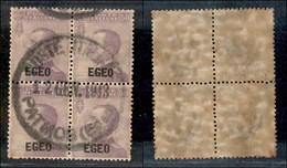 Colonie - Egeo - 1912 - 50 Cent Michetti (2) - Quartina Usata A Patmos Il 12.1.13 (240+) - Other & Unclassified