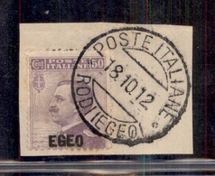Colonie - Egeo - 1912 - 50 Cent Michetti (2) - Quartina Usata A Patmos Il 12.1.13 (240+) - Other & Unclassified