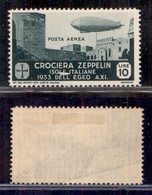 Colonie - Egeo - 1933 - 10 Lire Zeppelin (24 - Aerea) Con Falla Di Stampa Su Isole - Gomma Originale - Non Catalogato - Other & Unclassified