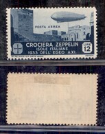 Colonie - Egeo - 1933 - 12 Lire Zeppelin (25 - Aerea) - Gomma Originale (180) - Other & Unclassified