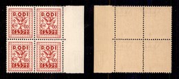 Colonie - Egeo - 1943 - Segnatasse - 60 Cent (7) In Quartina - Gomma Integra (140+) - Other & Unclassified