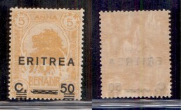 Colonie - Eritrea - 1922 - 50 Cent Su 5 Anna (59c) Con Sbarrette In Basso - Gomma Integra (240) - Other & Unclassified