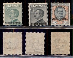 Colonie - Eritrea - 1925 - Soprastampati (93/95) - Serie Completa - Gomma Originale E Integra Per Il 30 Cent (280) - Other & Unclassified