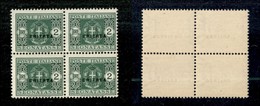 Colonie - Eritrea - 1934 - Segnatasse - 2 Lire (35) In Quartina - Gomma Integra (240) - Other & Unclassified