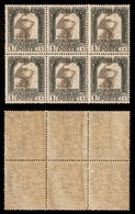 Colonie - Libia - 1921 - 1 Cent Pittorica (21) - Blocco Di 6 - Gomma Integra (150) - Other & Unclassified