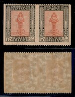 Colonie - Libia - 1921 - 10 Cent (24m) - Coppia Non Dentellata In Verticale - Gomma Originale (160) - Other & Unclassified