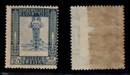 Colonie - Libia - 1924 - 25 Cent Pittorica (49f + Zg) Con Centro Spostato E Parti Di Filigrana Lettere - Gomma Integra C - Other & Unclassified
