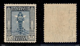 Colonie - Libia - 1924 - 25 Cent Pittorica (49zg) Con Parti Di Filigrana Lettere - Gomma Integra (180) - Other & Unclassified