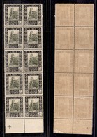 Colonie - Libia - 1924 - 50 Cent (51b - Torino) - Blocco Di Dieci Bordo Foglio - Gomma Integra (600++) - Other & Unclassified