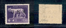 RSI - G.N.R. Brescia - 1943 - GNR Brescia - 3,70 Lire (484/I) - Gomma Originale - Oliva (700) - Altri & Non Classificati