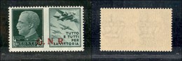 RSI - G.N.R. Brescia - 1943 - GNR Brescia - Propaganda - 25 Cent Aviazione (15/Iea) Con Soprastampa Spostata In Basso A  - Altri & Non Classificati