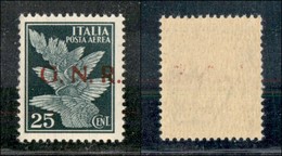 RSI - G.N.R. Brescia - 1943 - GNR Brescia - 25 Cent (117/Id - Aerea) - Soprastampa A Destra - Gomma Integra (300) - Altri & Non Classificati