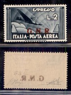 RSI - G.N.R. Brescia - 1943 - GNR Brescia - 2 Lire Aero Espresso (125/II - Aerea) Con Decalco - Gomma Originale - Other & Unclassified