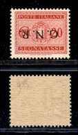 RSI - G.N.R. Verona - 1944 - GNR Verona - Segnatasse - 20 Cent (49a) Con Soprastampa Capovolta - Gomma Integra (250) - Andere & Zonder Classificatie