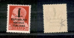 RSI - 1944 - Verona - Non Emesso - 20 Cent (495/A) - Gomma Integra - Cert. AG (1.000) - Other & Unclassified