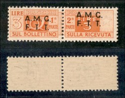 Trieste  - Trieste AMG FTT - 1947 - Pacchi Postali - 3 Lire (3if) Con Soprastampe Disallineate - Gomma Integra (160) - Sonstige & Ohne Zuordnung