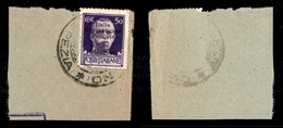 Emissioni Locali - Base Atlantica - 1943 - 50 Cent (11g) Con L Diversa - Usato Su Frammento (280+) - Sonstige & Ohne Zuordnung