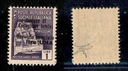 Emissioni Locali - Castglione D'Intelvi - 1945 - 1 Lira + 1 (13 - Varietà) - Soprastampa A Destra - Gomma Integra - Non  - Altri & Non Classificati