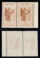 C.L.N. - Valle Bormida - 1945 - 5 Cent Vittoria (9da) Stampa Evanescente - Coppia Orizzontale Bordo Foglio - Virgola A S - Other & Unclassified