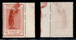 C.L.N. - Valle Bormida - 1945 - 20 Cent Perseo (10 - Varietà) Bordo Foglio - Leggera Parziale Doppia Stampa (con Macchie - Altri & Non Classificati