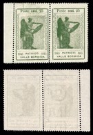 C.L.N. - Valle Bormida - 1945 - 25 Cent Vittoria (11bb/11) - Coppia Bordo Foglio Con Filigrana Lettere (MPER) A Sinistra - Altri & Non Classificati