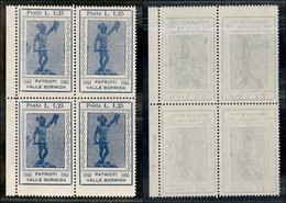 C.L.N. - Valle Bormida - 1945 - 1,25 Lire Perseo (14) In Quartina (di Forrmati Diversi) - Sempre Senza Gomma - Non Catal - Autres & Non Classés