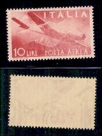 Repubblica - Posta Aerea - 1946 - 10 Lire (130aa - Aerea) - Stampa  Evanescente - Gomma Integra (500) - Otros & Sin Clasificación