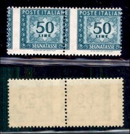 Repubblica - Segnatasse - 1957 - Segnatasse - 50 Lire (118/IIf) - Coppia Orizzontale Con Dentellatura Verticale Spostata - Autres & Non Classés