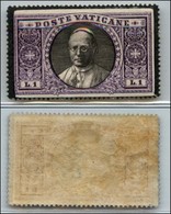 Vaticano - Posta Ordinaria - 1934 - Morte Pio XI - 1 Lira A Lutto - Gomma Originale - Altri & Non Classificati