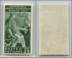 Vaticano - Posta Ordinaria - 1935 - 25 Cent Giuridico (43) - Gomma Integra - Ben Centrato - Autres & Non Classés