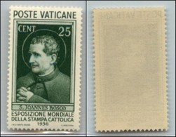 Vaticano - Posta Ordinaria - 1936 - 25 Cent Stampa Cattolica (49) - Gomma Integra (200) - Altri & Non Classificati