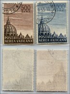 Vaticano - Posta Aerea - 1953 - Posta Aerea (22/23) - Serie Completa Usata Con Filigrana Lettere Centrali In Verticale - Andere & Zonder Classificatie