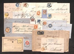 AUSTRIA - 1850/1883 - 16 Lettere E Buste + 1 Cartolina Del Periodo Con Diverse Affrancature - Interessante Insieme Da Es - Andere & Zonder Classificatie