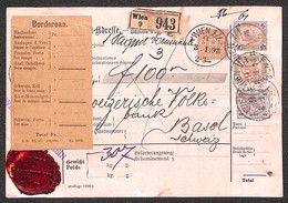 AUSTRIA - Austria/Ungheria - Bollettino Assicurato Da Vienna A Basilea Del 3.1.93 - Other & Unclassified